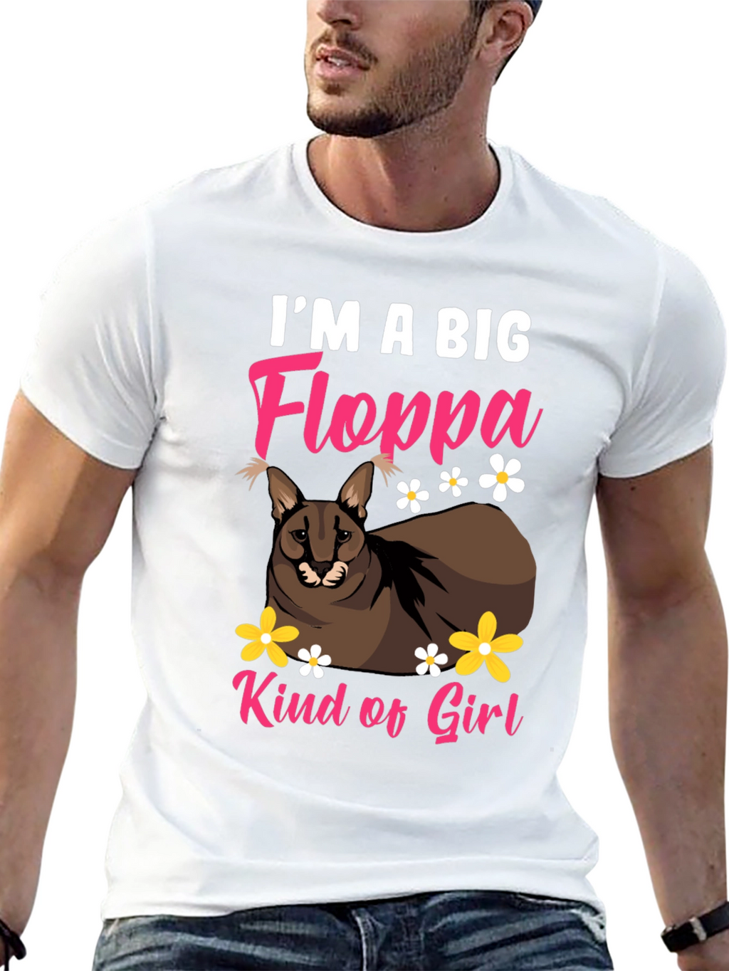 Im a Big Floppa Kind of Girl Black T-Shirt