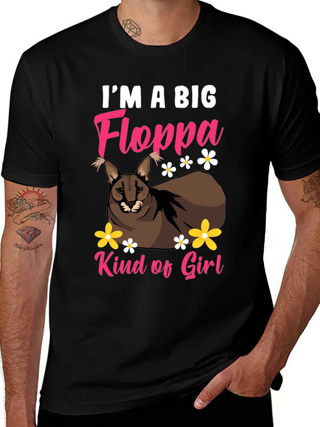Im a Big Floppa Kind of Girl Black T-Shirt