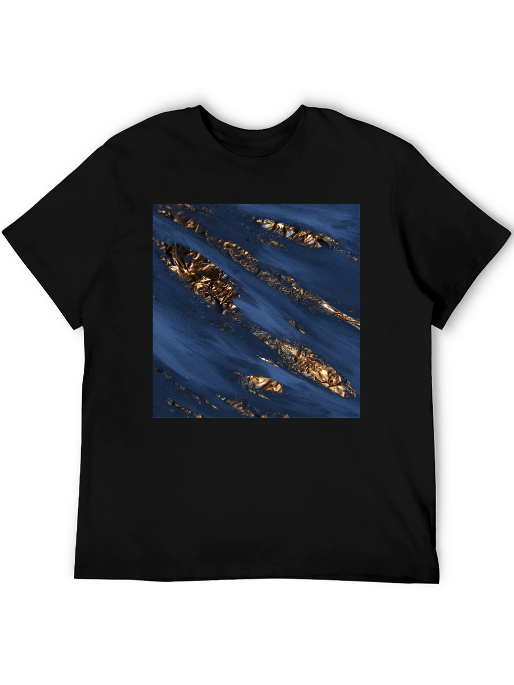 Abstract Gold Foil T-Shirt - Modern Graphic Tee