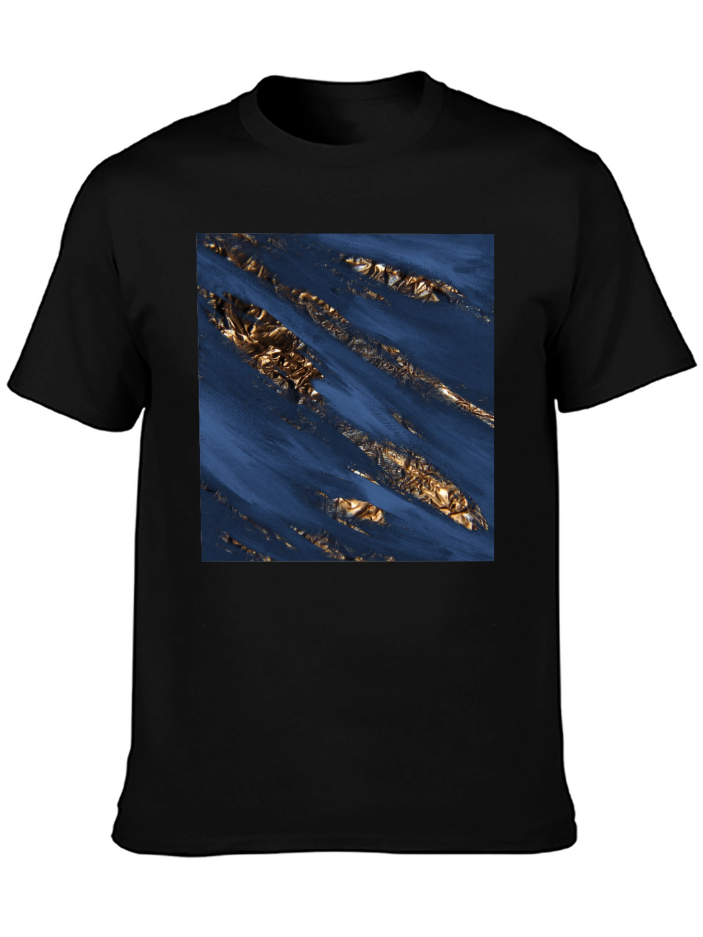 Abstract Gold Foil T-Shirt - Modern Graphic Tee