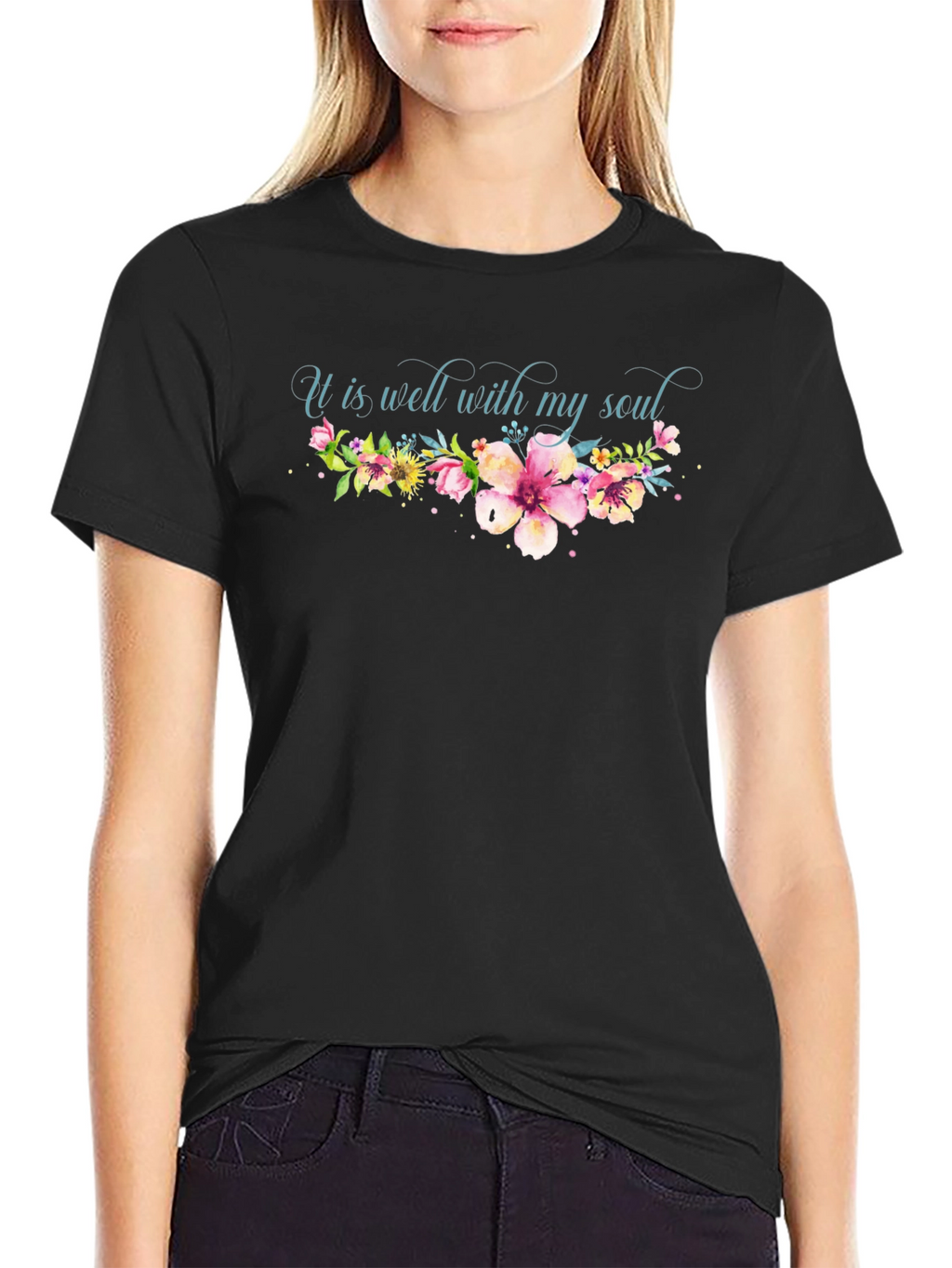 It Is Well With My Soul Floral Tee