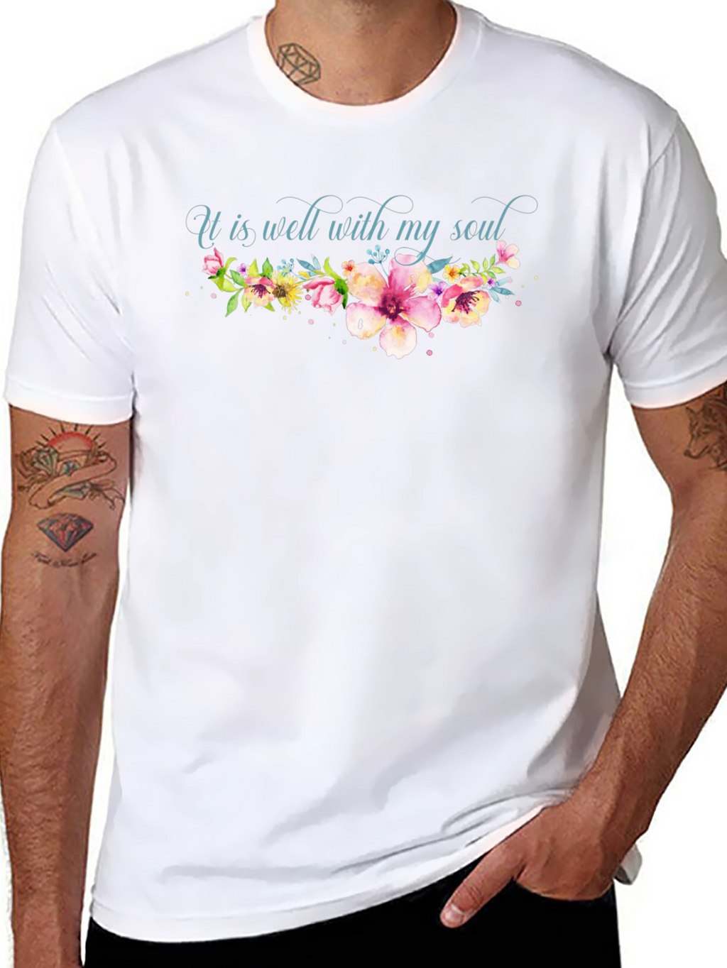 It Is Well With My Soul Floral Tee