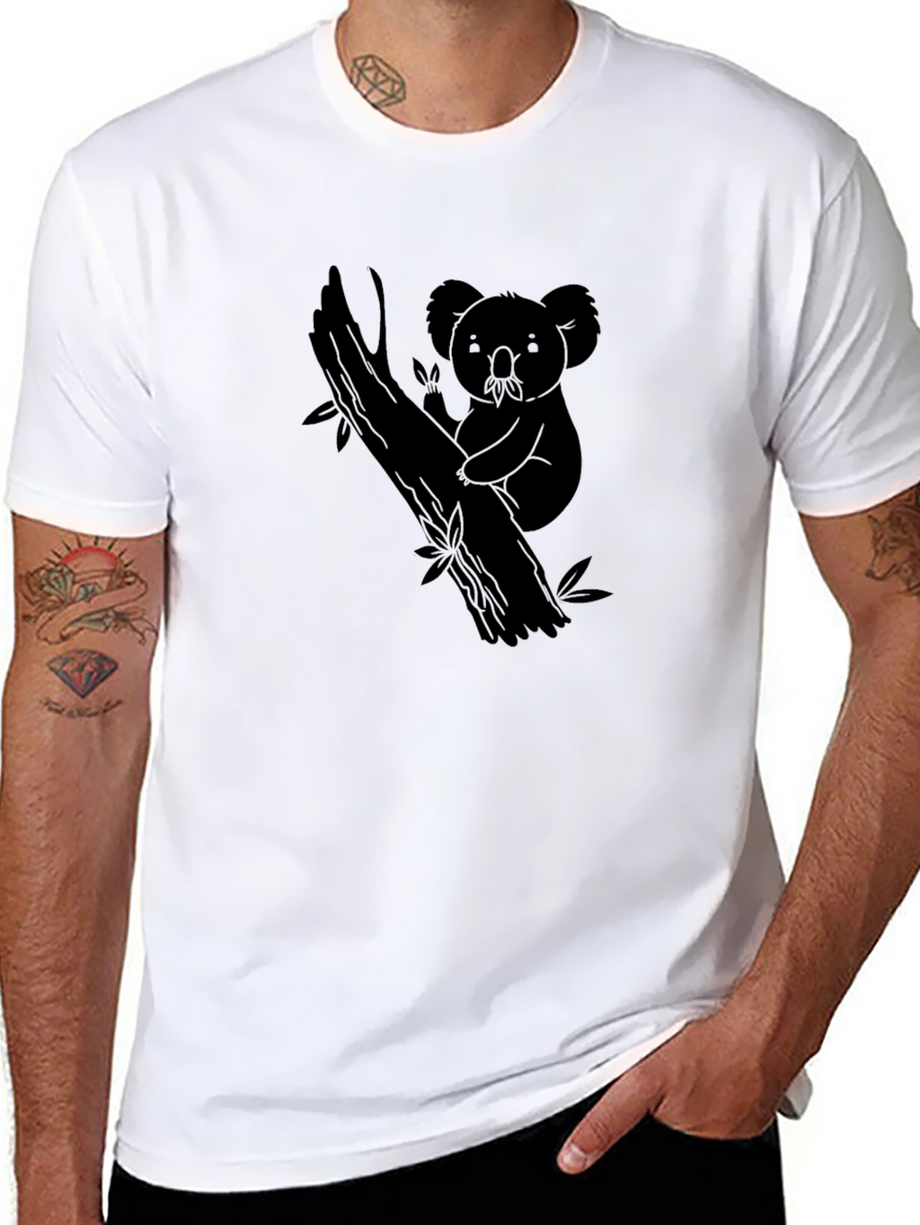 Koala Bear Graphic Tee - Classic Black T-Shirt