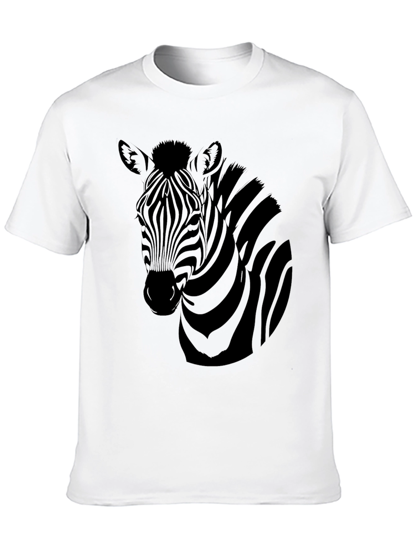 Zebra Graphic Print Mens Black T-Shirt