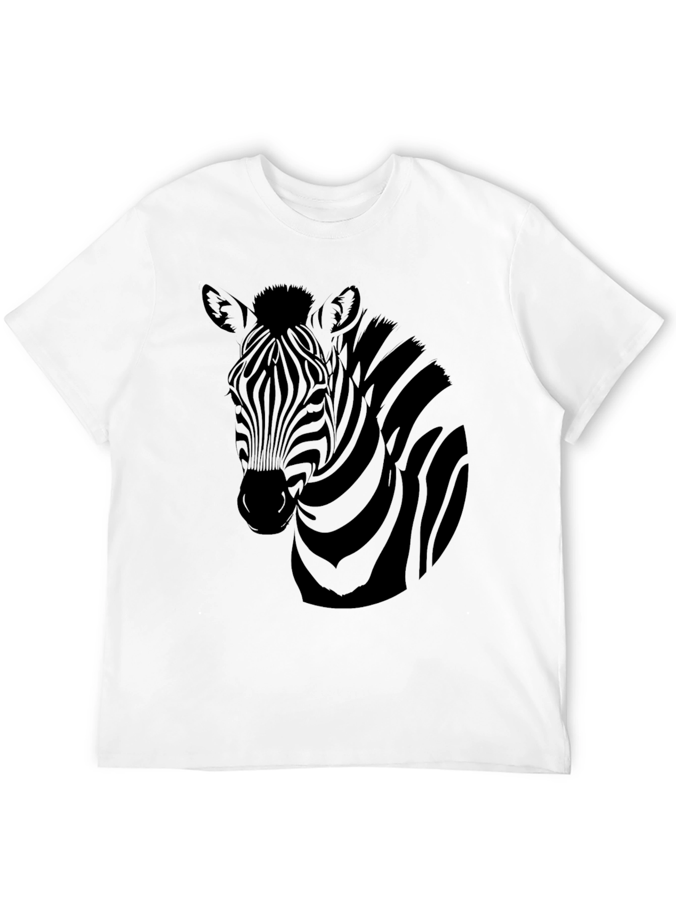 Zebra Graphic Print Mens Black T-Shirt