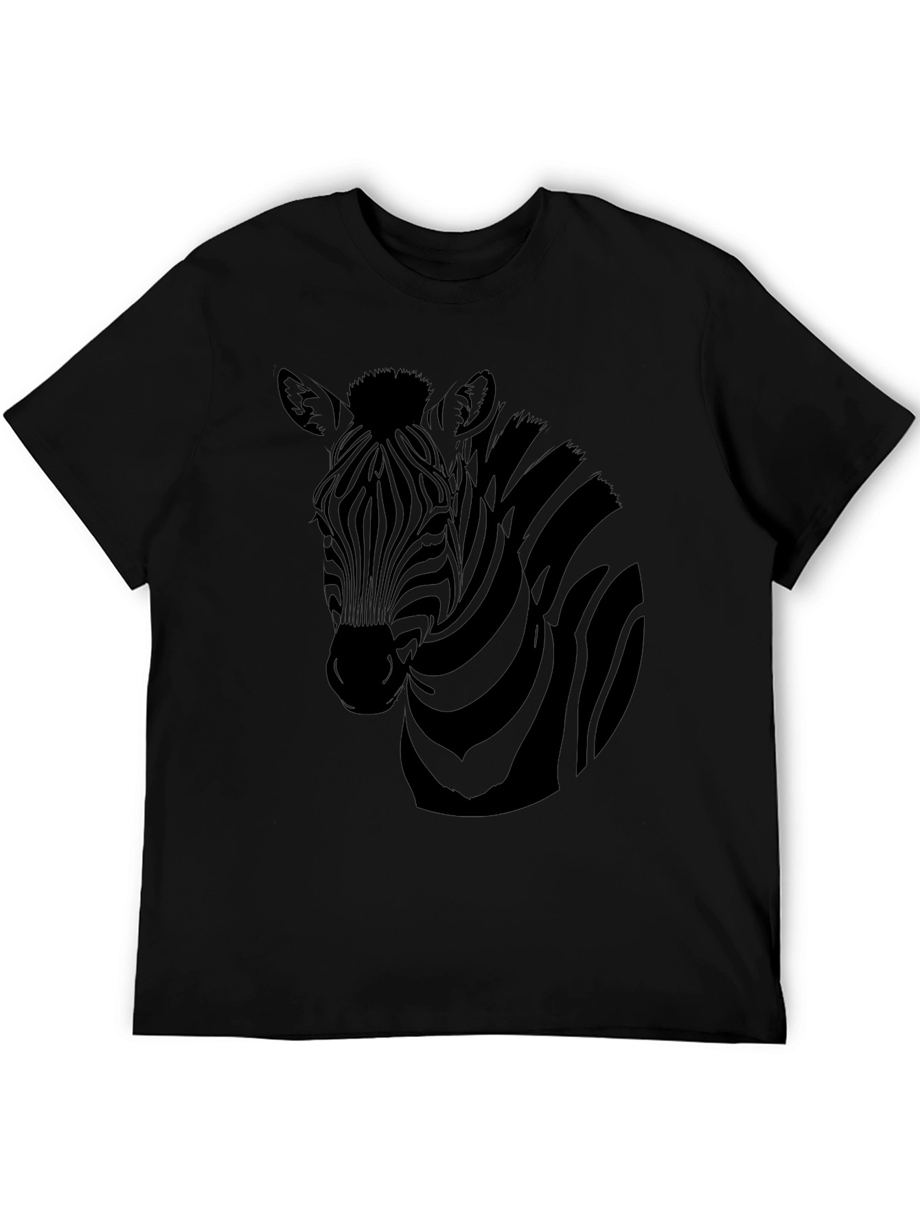 Zebra Graphic Print Mens Black T-Shirt