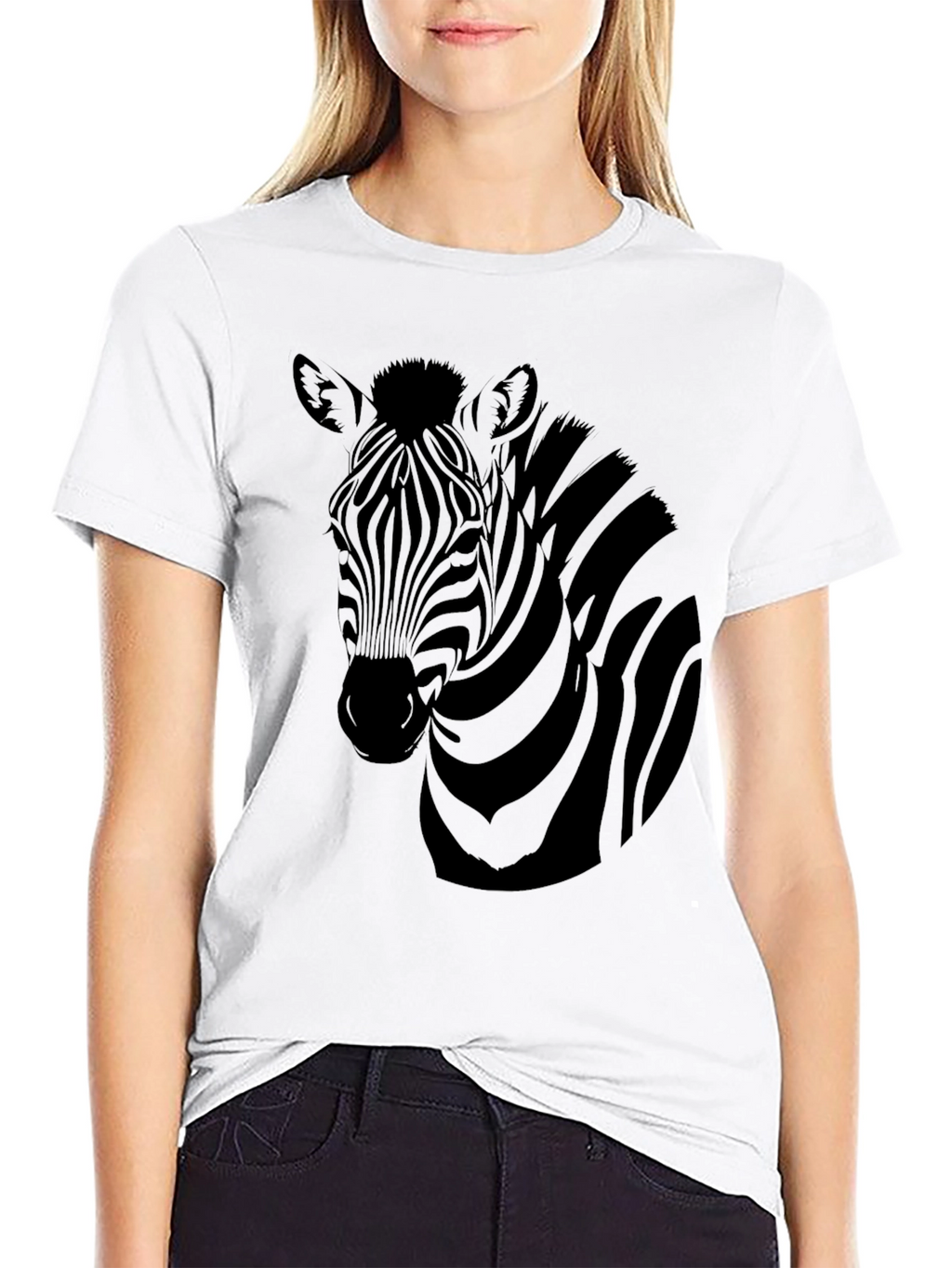 Zebra Graphic Print Mens Black T-Shirt