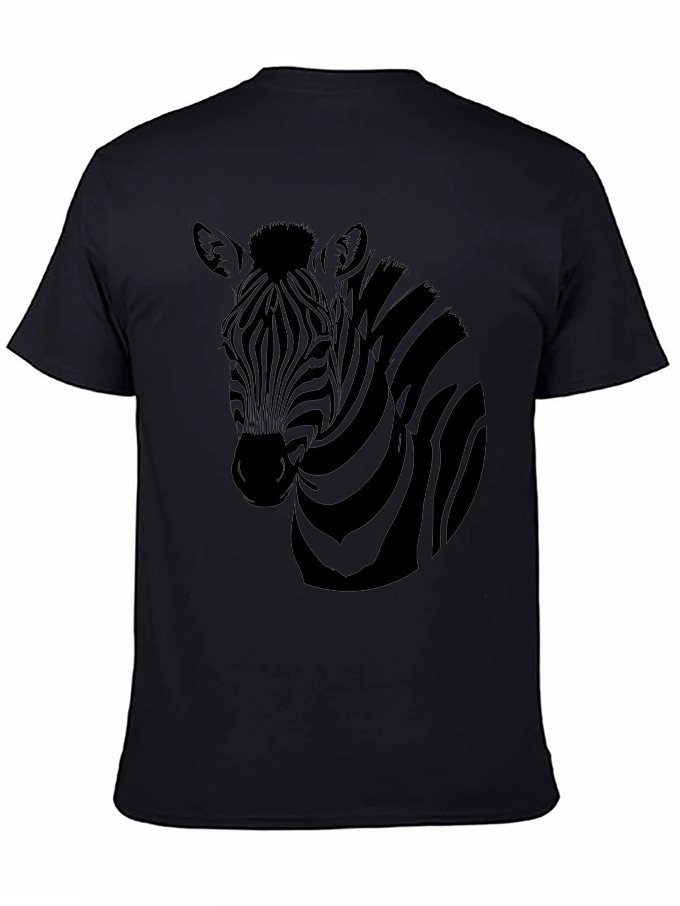 Zebra Graphic Print Mens Black T-Shirt