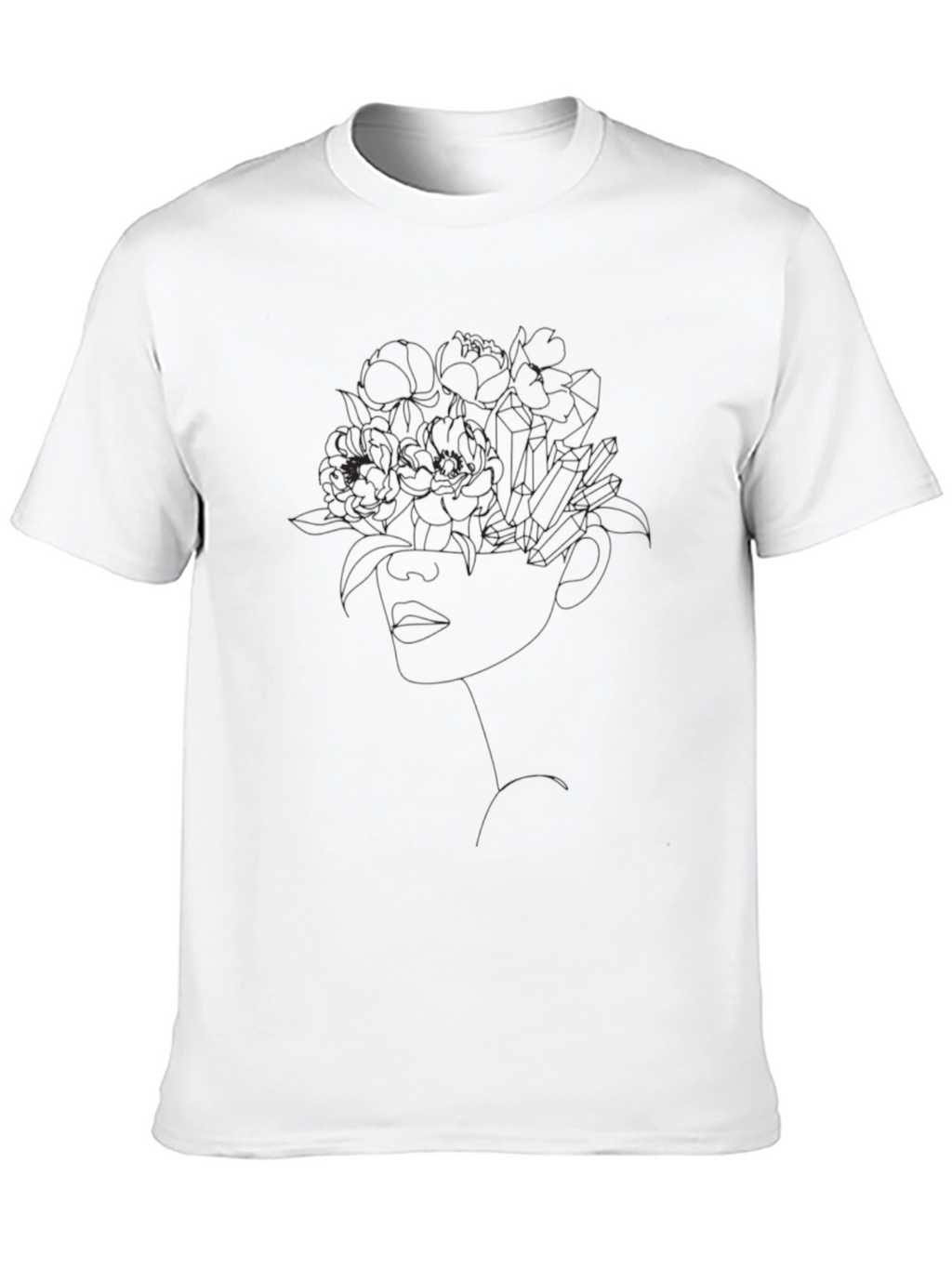 Floral Woman Graphic Tee - Stylish Black T-Shirt