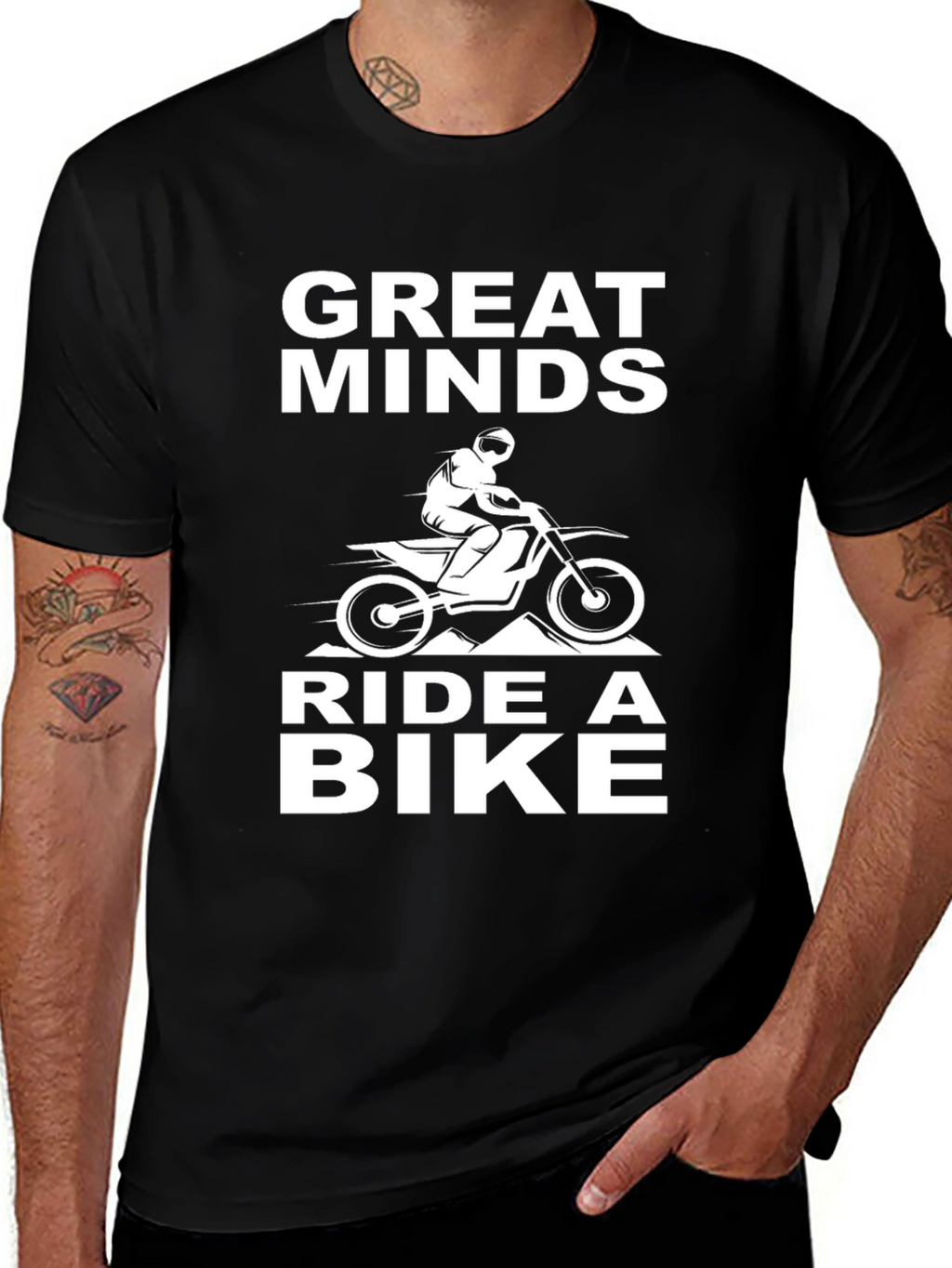 Great Minds Ride a Bike T-Shirt - Black