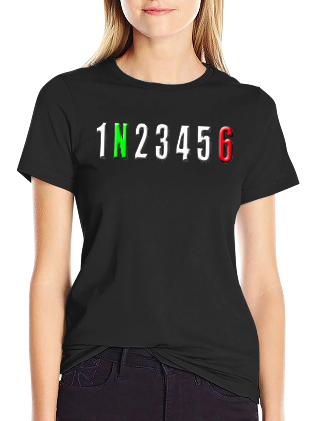 Motorcycle Gear Shift T-Shirt - 1N23456 Biker Tee