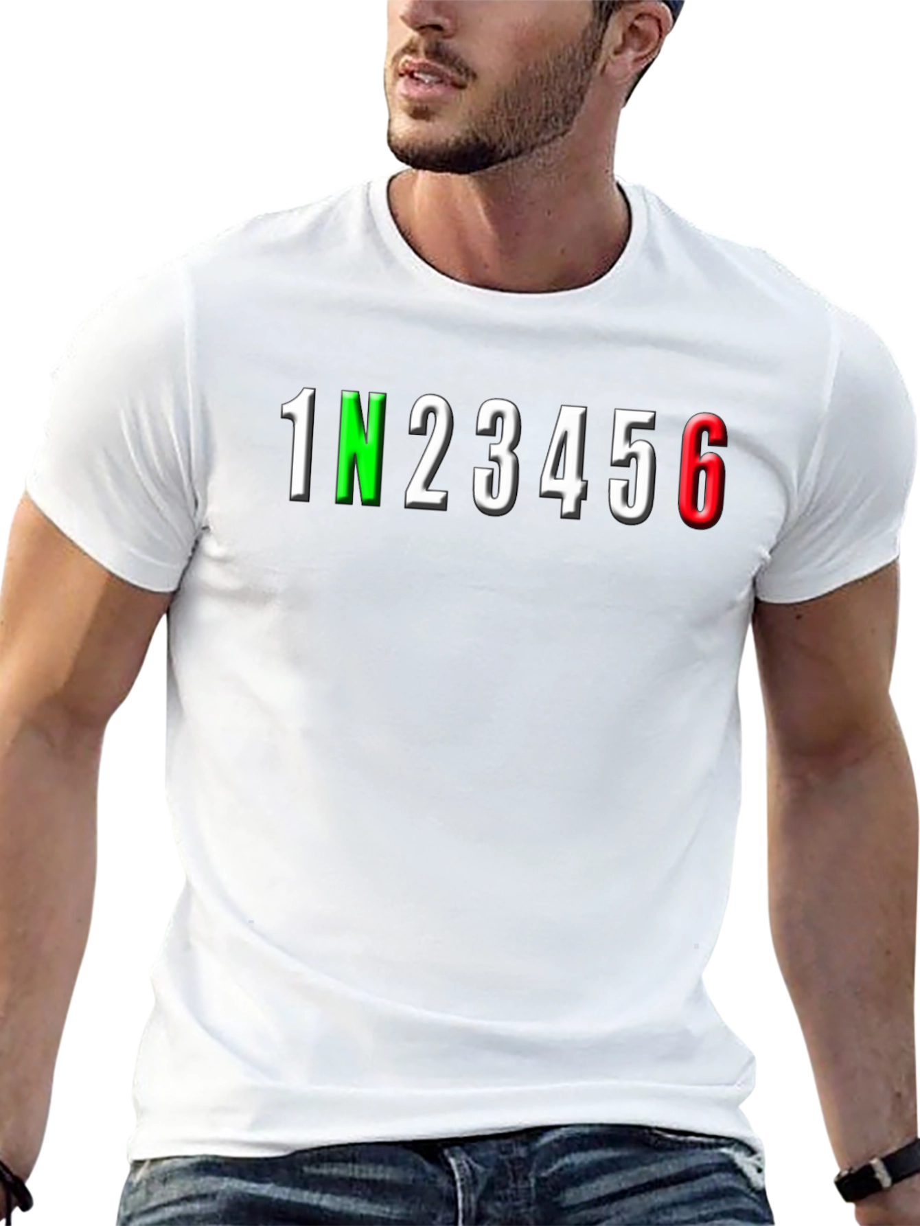 Motorcycle Gear Shift T-Shirt - 1N23456 Biker Tee