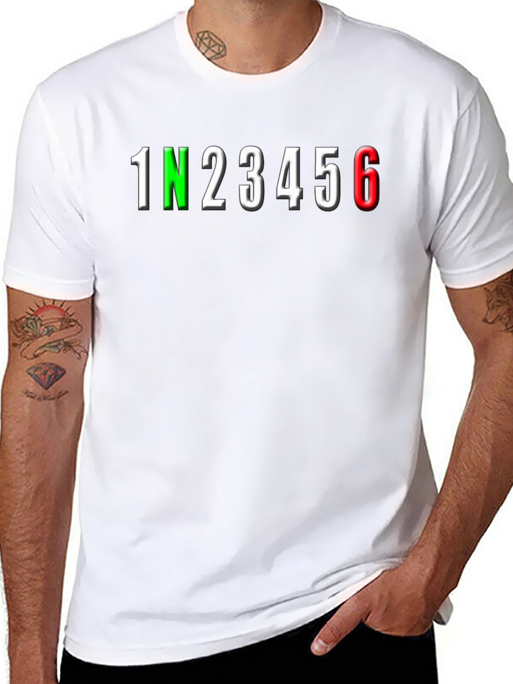 Motorcycle Gear Shift T-Shirt - 1N23456 Biker Tee