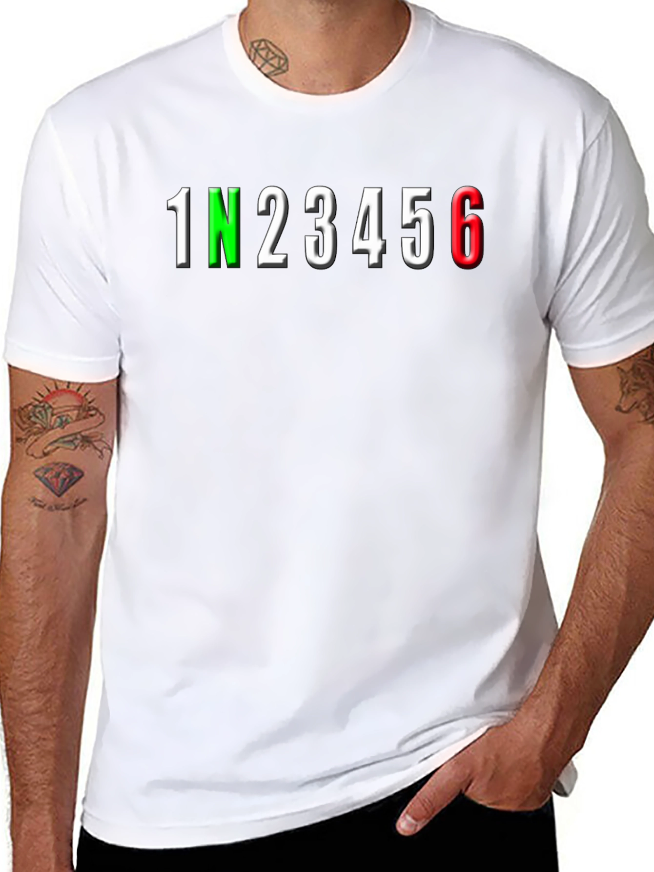 Motorcycle Gear Shift T-Shirt - 1N23456 Biker Tee