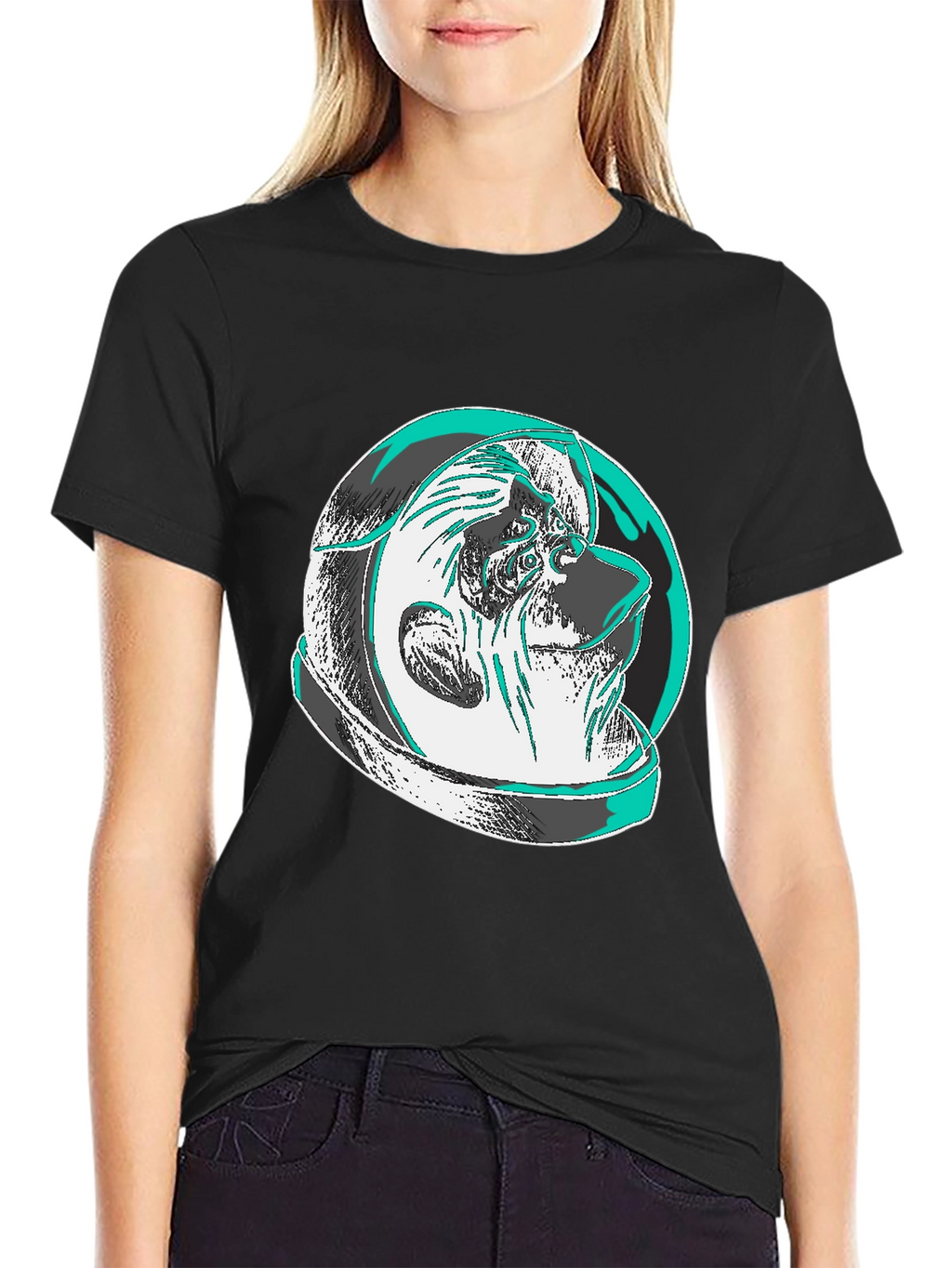 Modern Graphic Tee: Shar Pei Astronaut Design