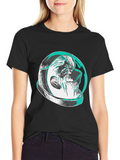 Modern Graphic Tee: Shar Pei Astronaut Design
