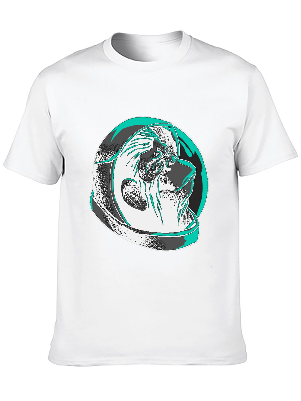 Modern Graphic Tee: Shar Pei Astronaut Design