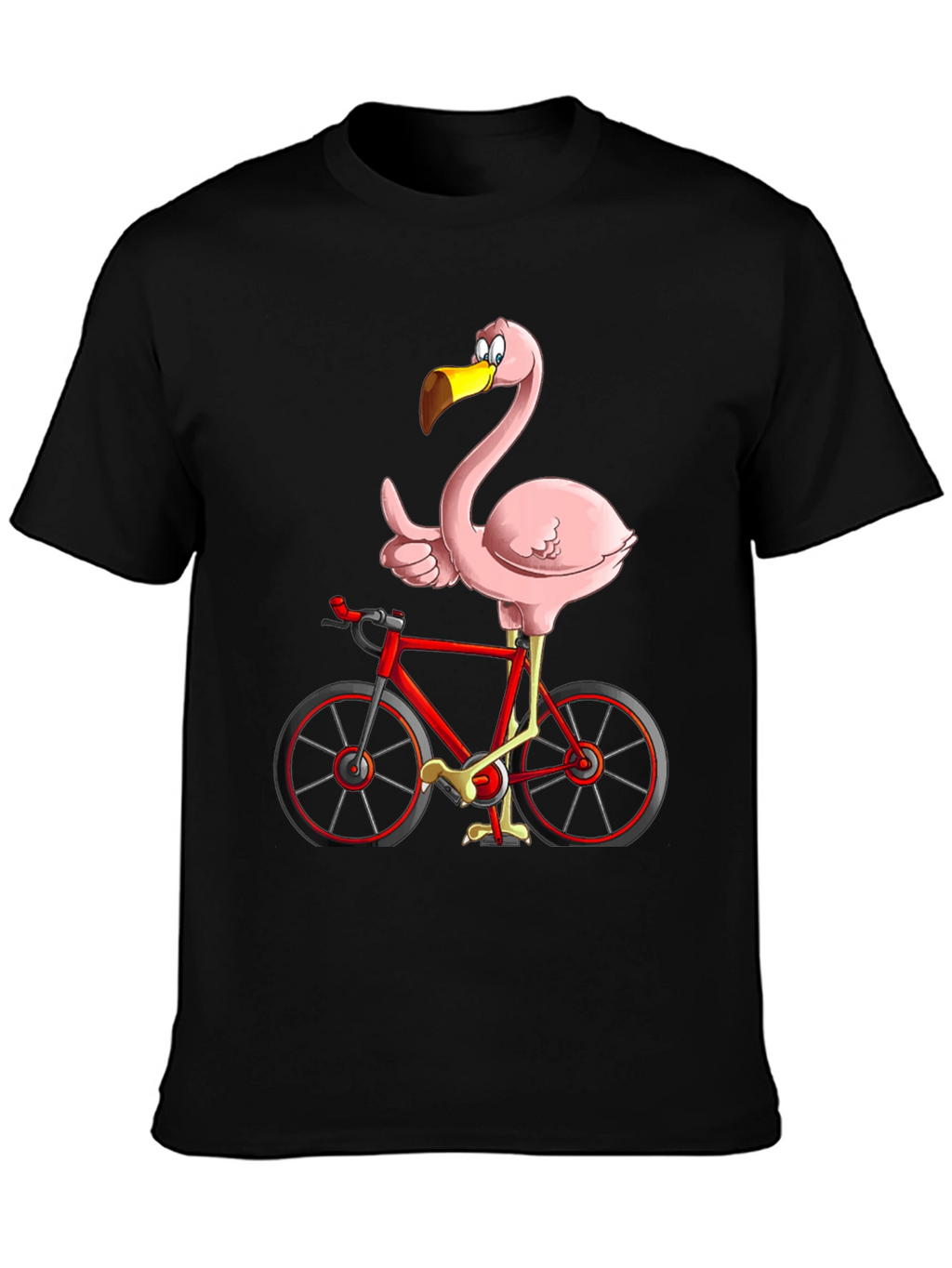 Flamingo on Bike Graphic Tee - Quirky & Fun!