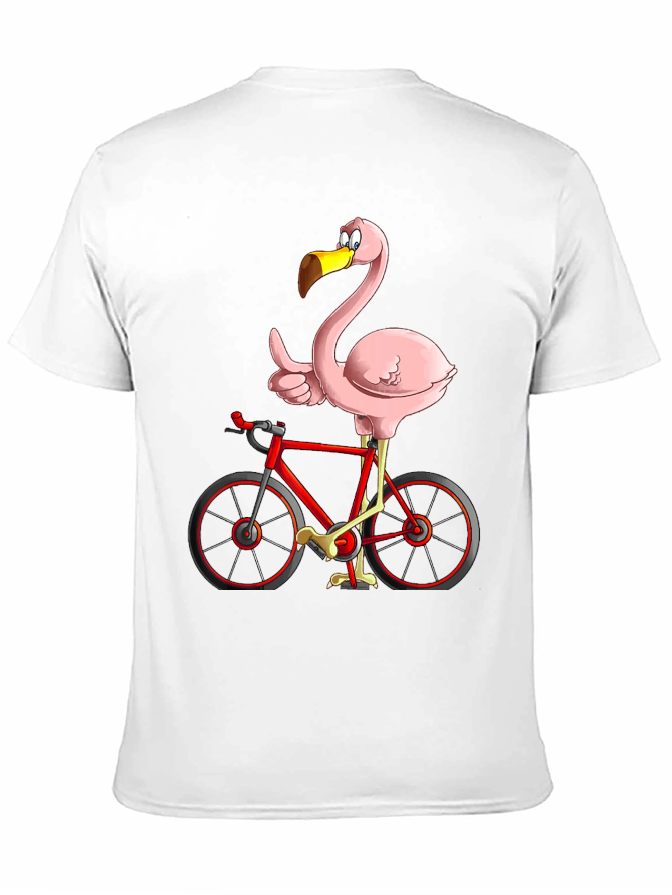 Flamingo on Bike Graphic Tee - Quirky & Fun!
