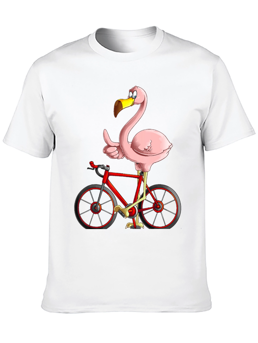 Flamingo on Bike Graphic Tee - Quirky & Fun!