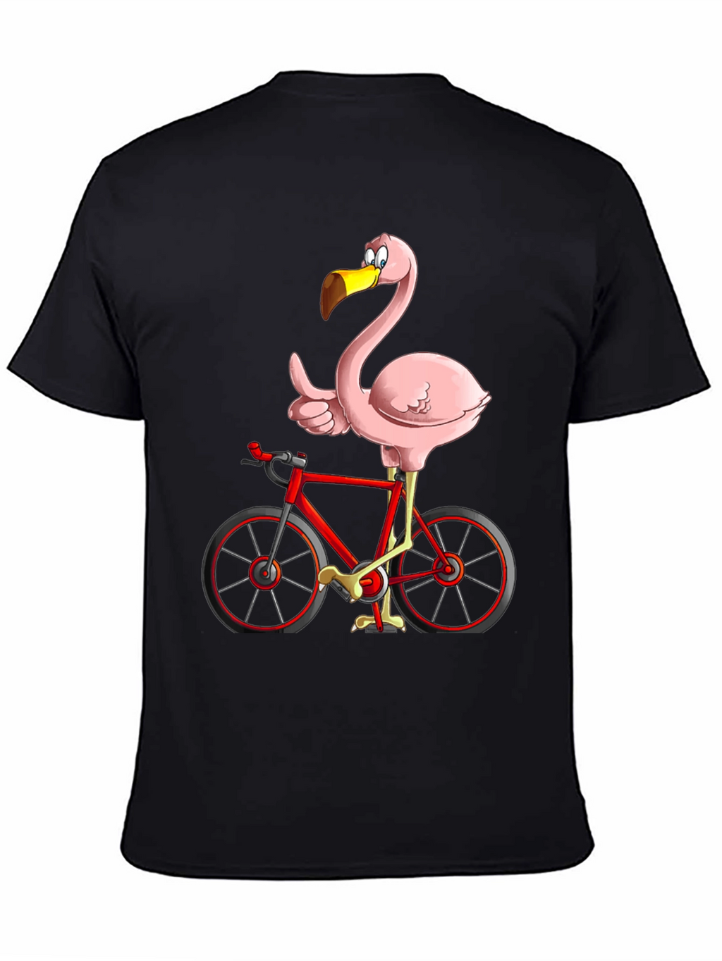Flamingo on Bike Graphic Tee - Quirky & Fun!