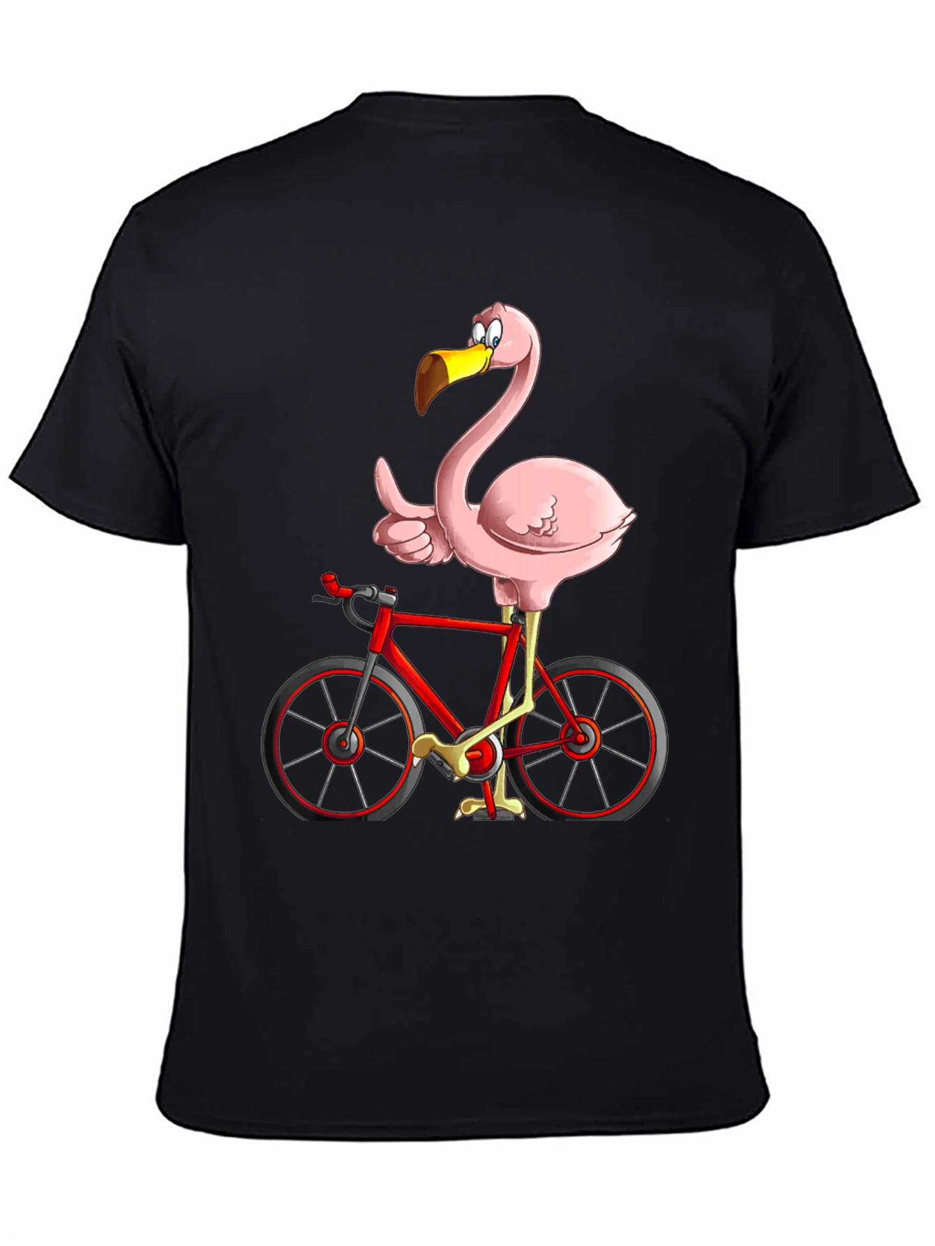Flamingo on Bike Graphic Tee - Quirky & Fun!