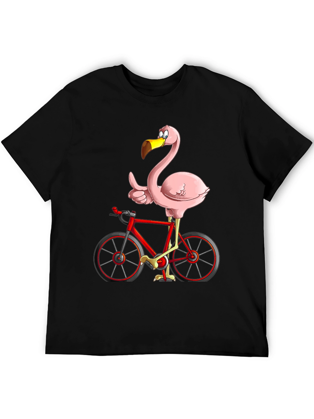 Flamingo on Bike Graphic Tee - Quirky & Fun!