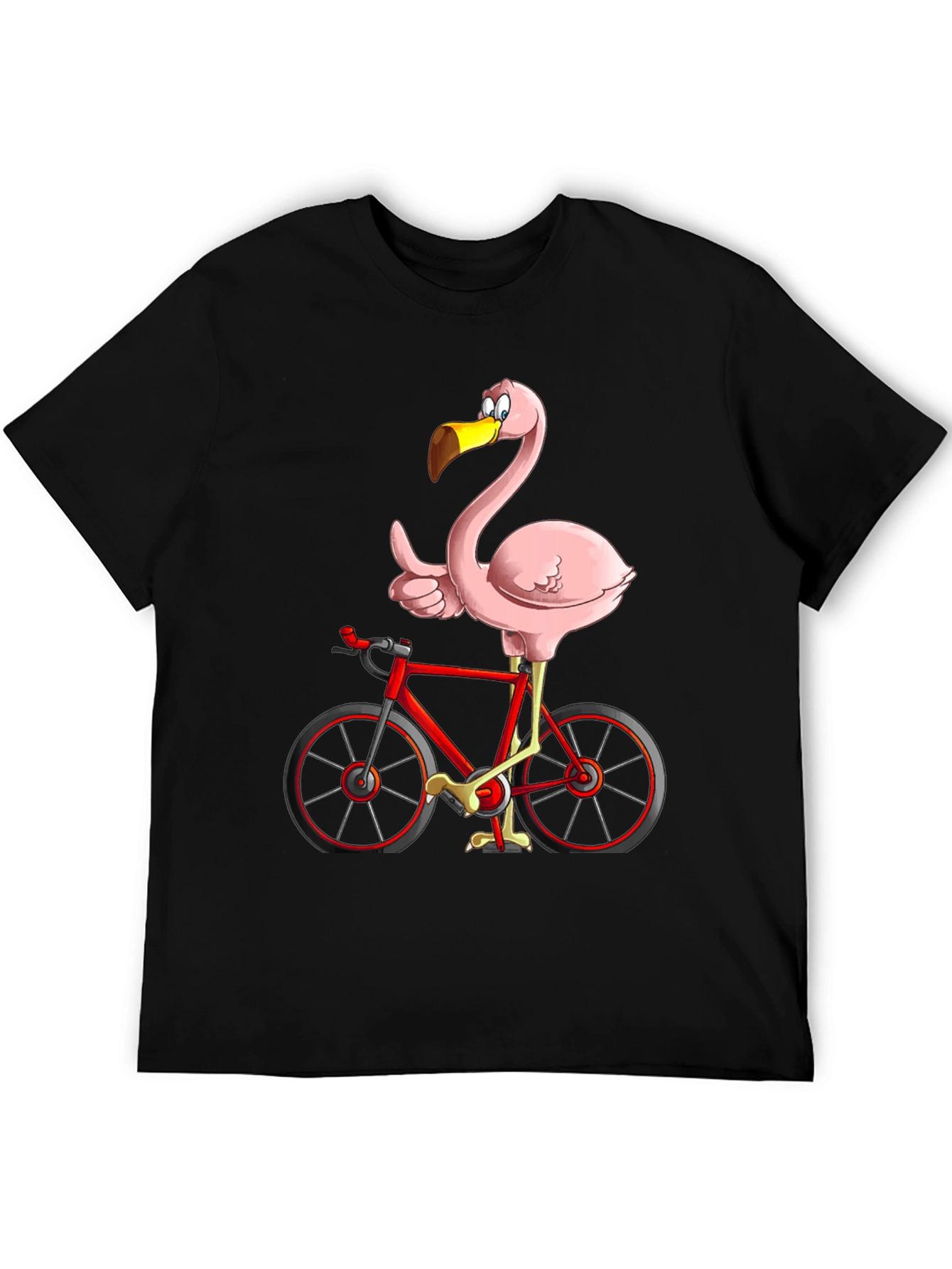 Flamingo on Bike Graphic Tee - Quirky & Fun!