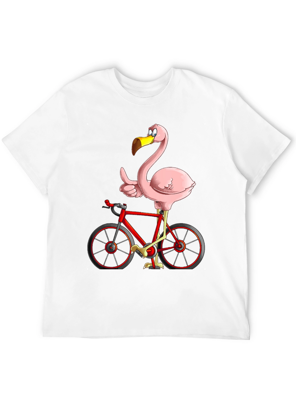 Flamingo on Bike Graphic Tee - Quirky & Fun!