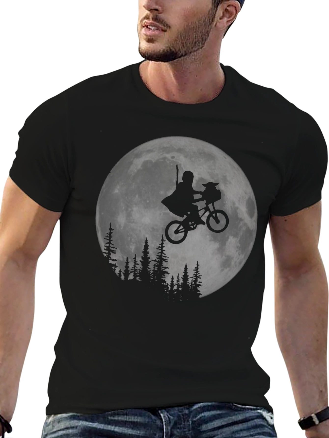 ET Moon Ride Black T-Shirt - Classic Movie Tee