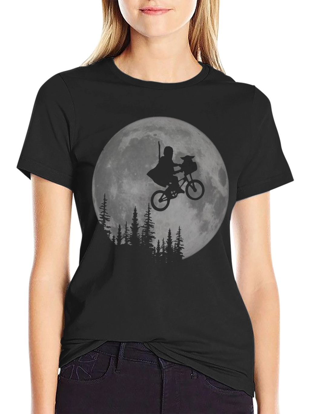 ET Moon Ride Black T-Shirt - Classic Movie Tee