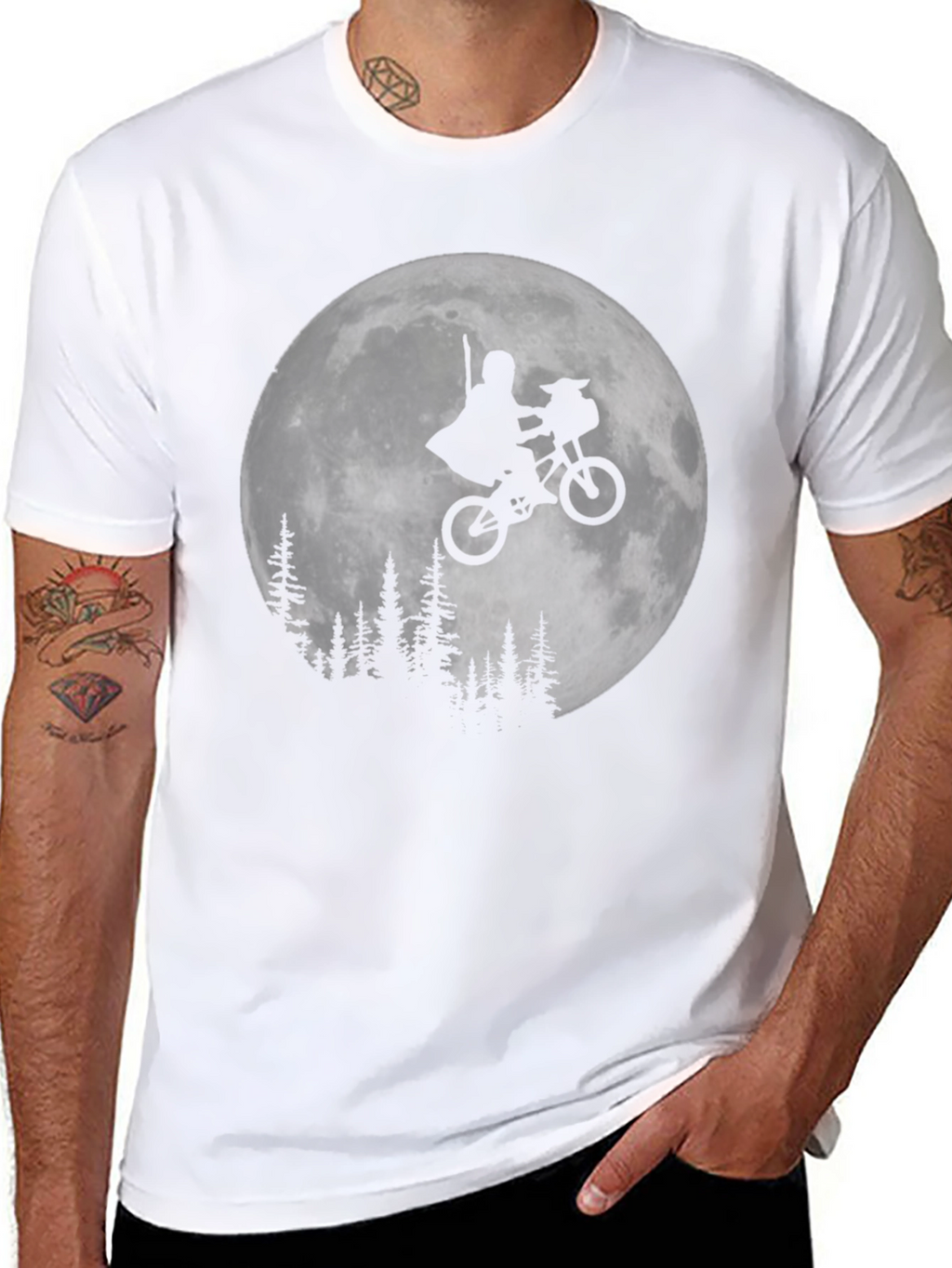 ET Moon Ride Black T-Shirt - Classic Movie Tee