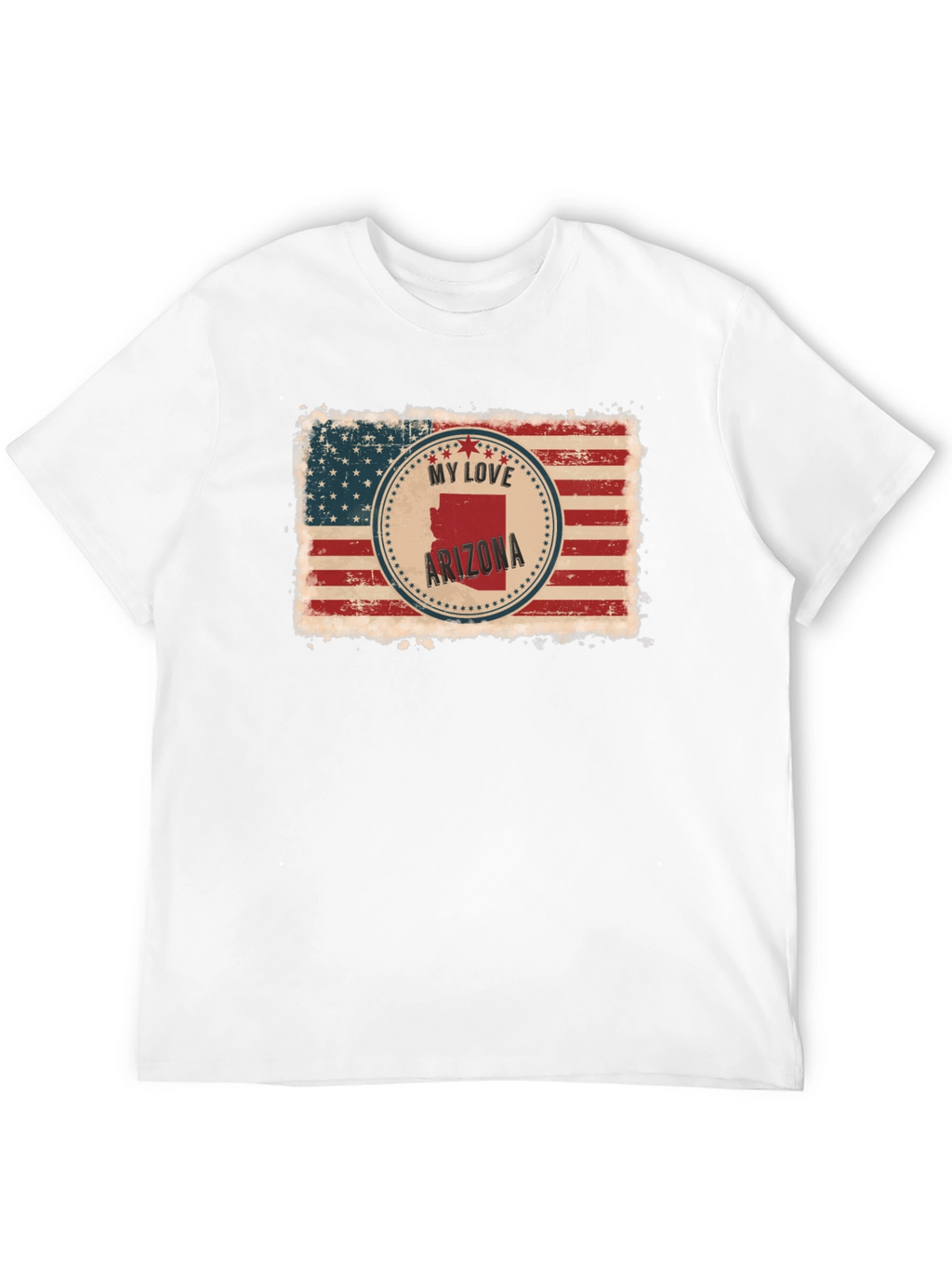 My Love Arizona American Flag Black T-Shirt