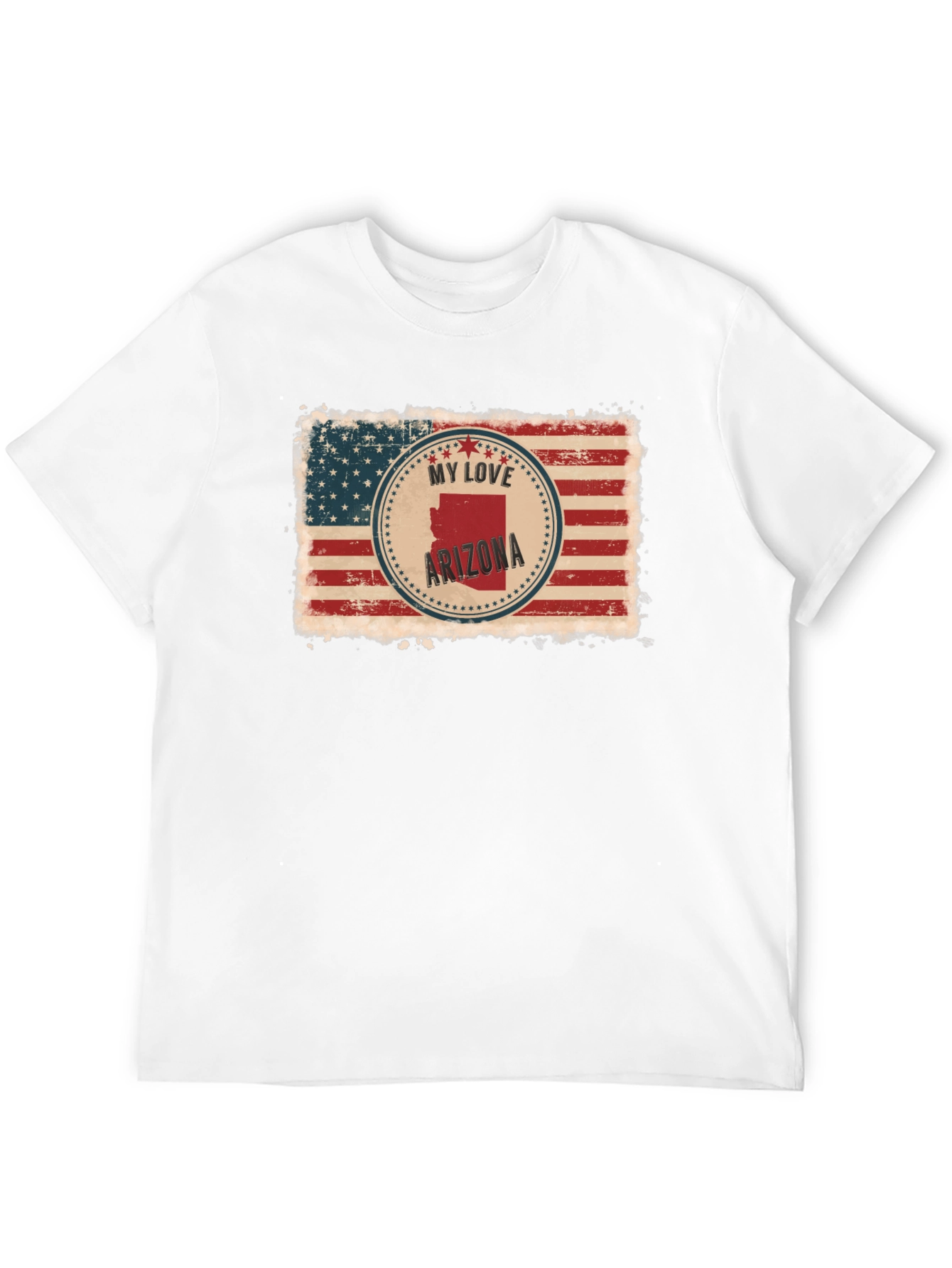 My Love Arizona American Flag Black T-Shirt
