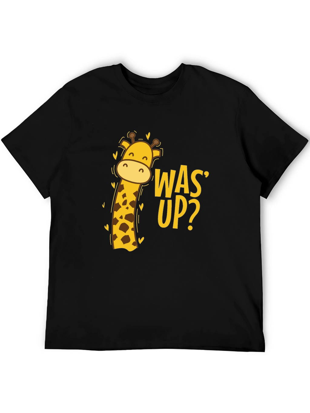 Was Up Giraffe Tee - Black Graphic T-Shirt