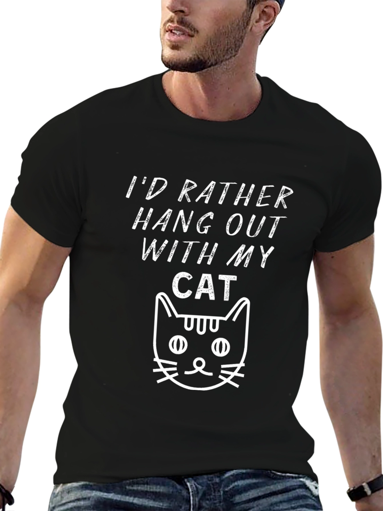 Id Rather Hang Out With My Cat Graphic Tee