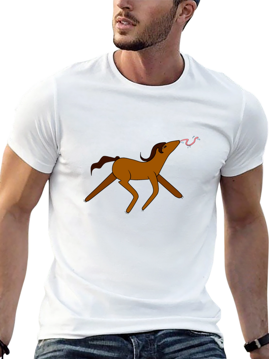 Cartoon Horse Graphic Tee - Unique Design
