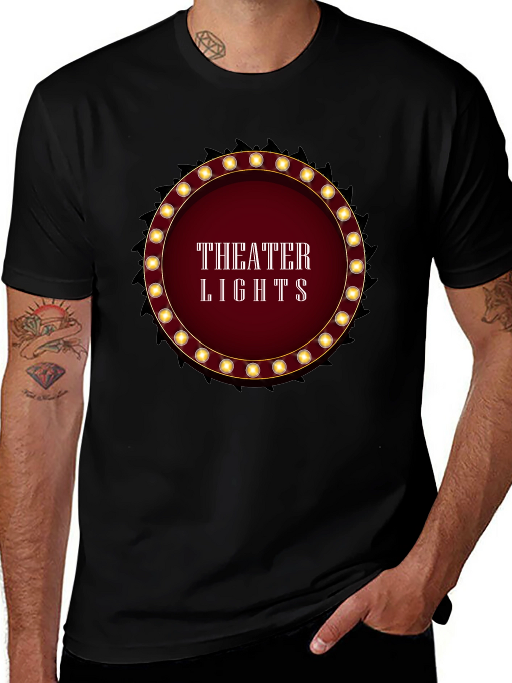 Theater Lights Graphic T-Shirt - Black