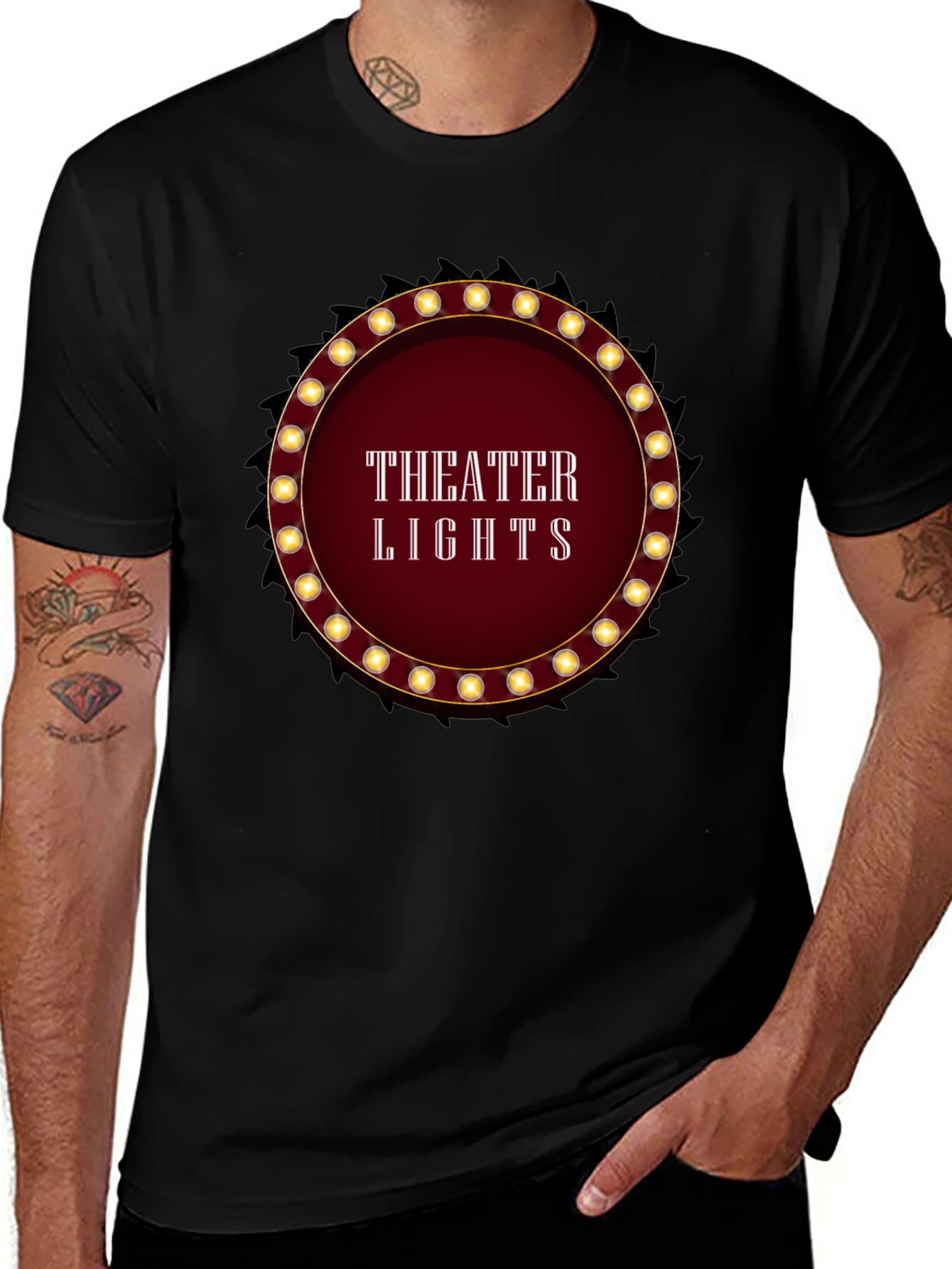 Theater Lights Graphic T-Shirt - Black