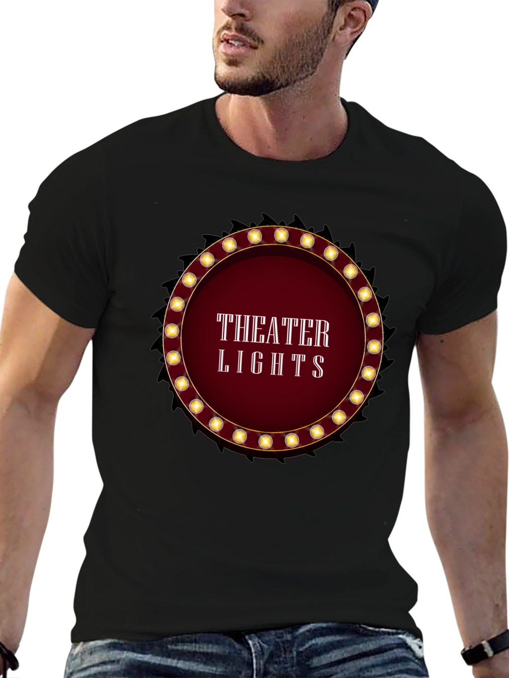 Theater Lights Graphic T-Shirt - Black