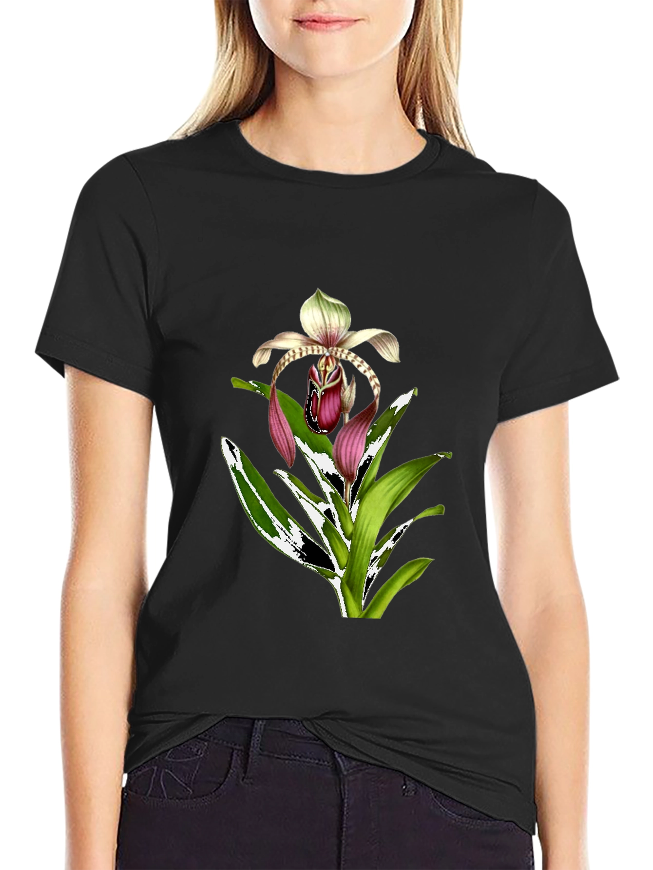 Orchid Graphic T-Shirt - Floral Print