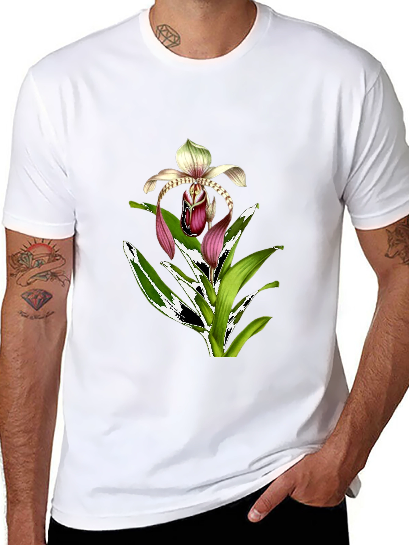 Orchid Graphic T-Shirt - Floral Print