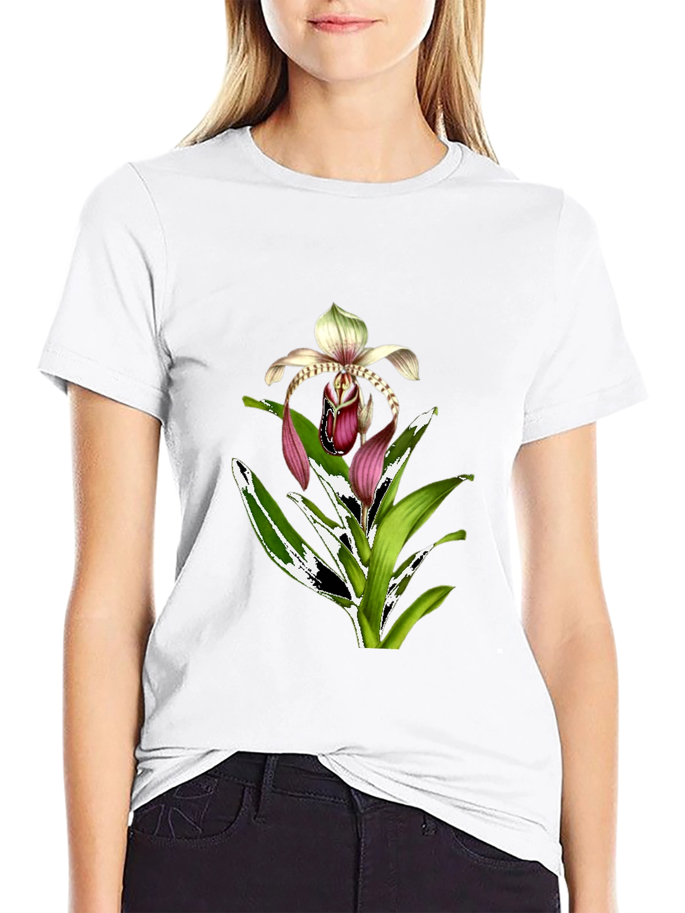 Orchid Graphic T-Shirt - Floral Print