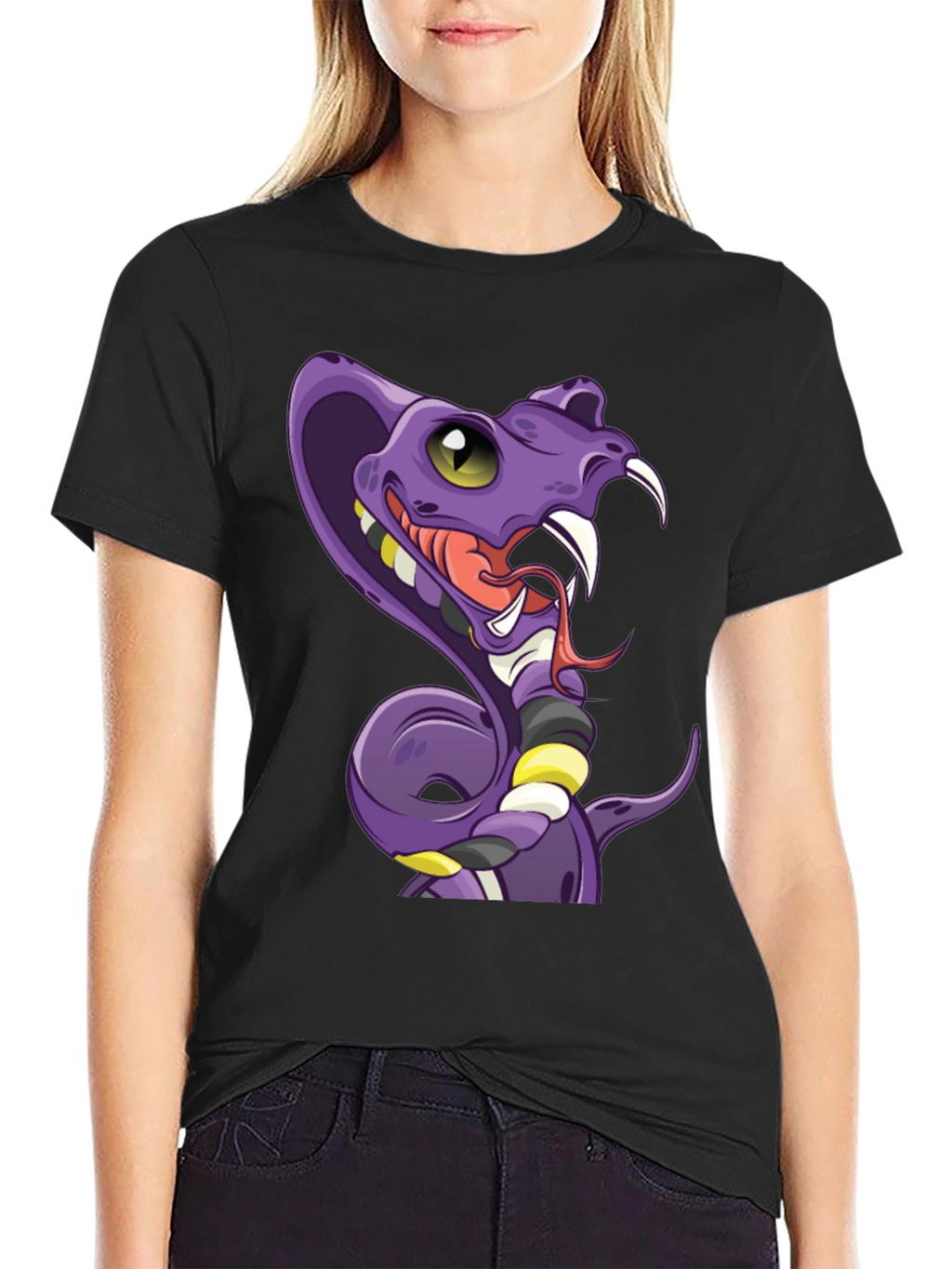Cobra Cartoon T-Shirt - Mens Black Graphic Tee