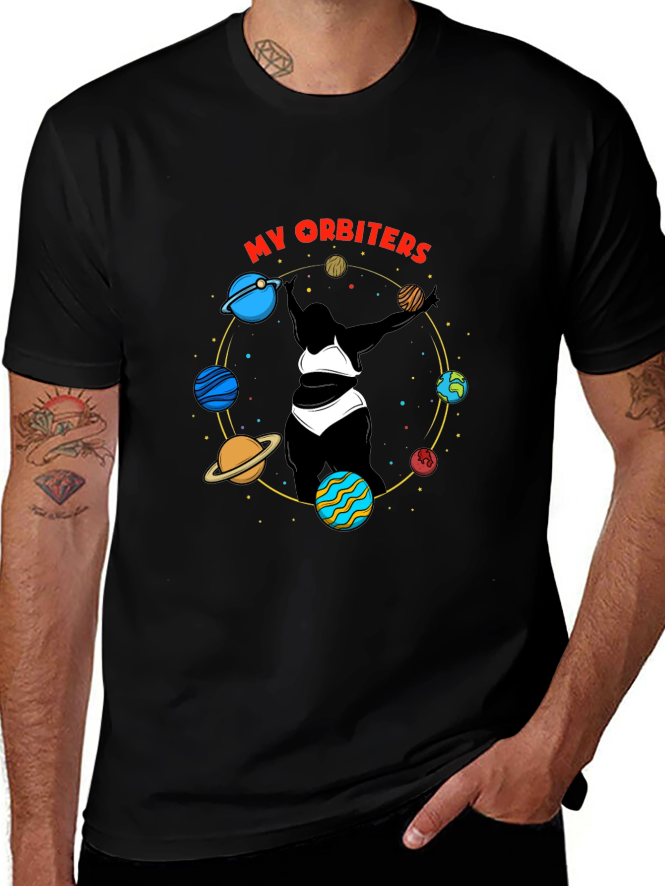 My Orbiters Graphic Black T-Shirt