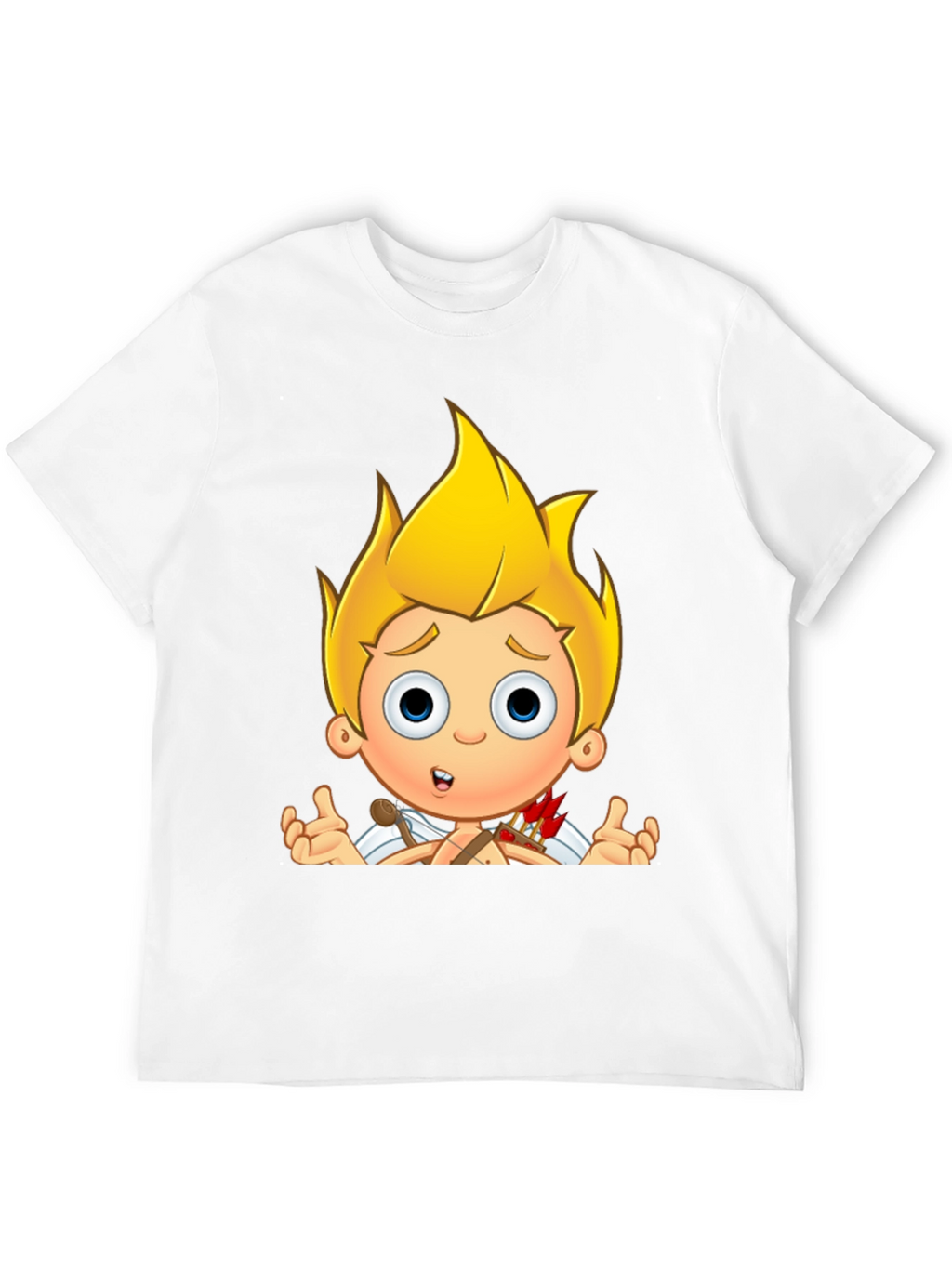 Cupid Cartoon Graphic Print Black T-Shirt