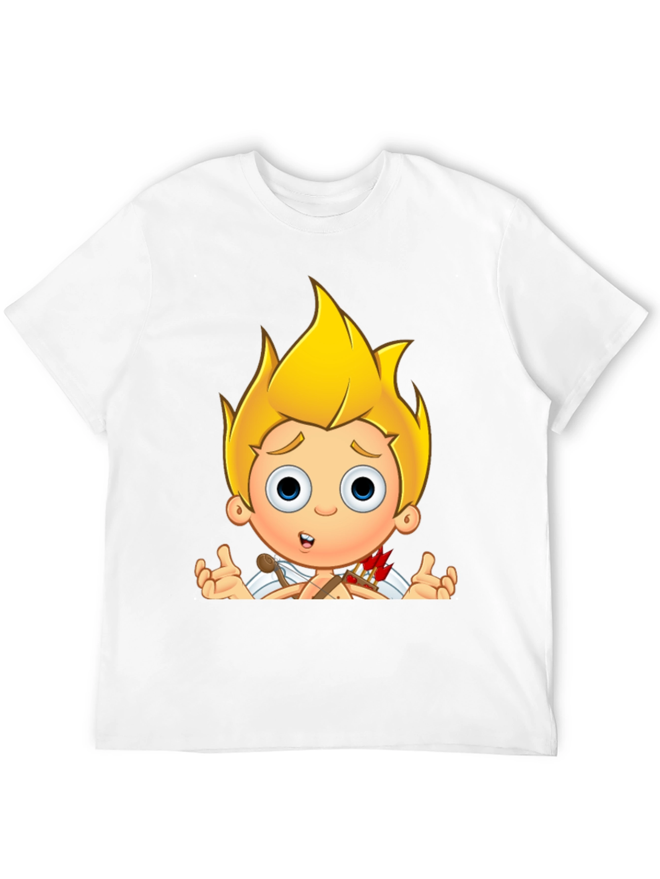 Cupid Cartoon Graphic Print Black T-Shirt