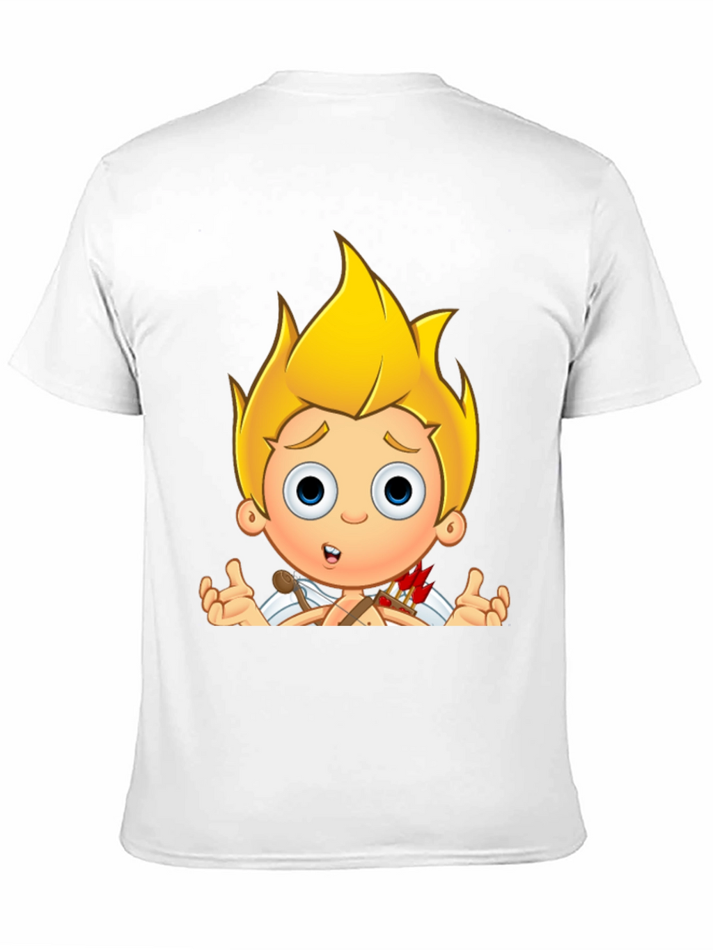 Cupid Cartoon Graphic Print Black T-Shirt