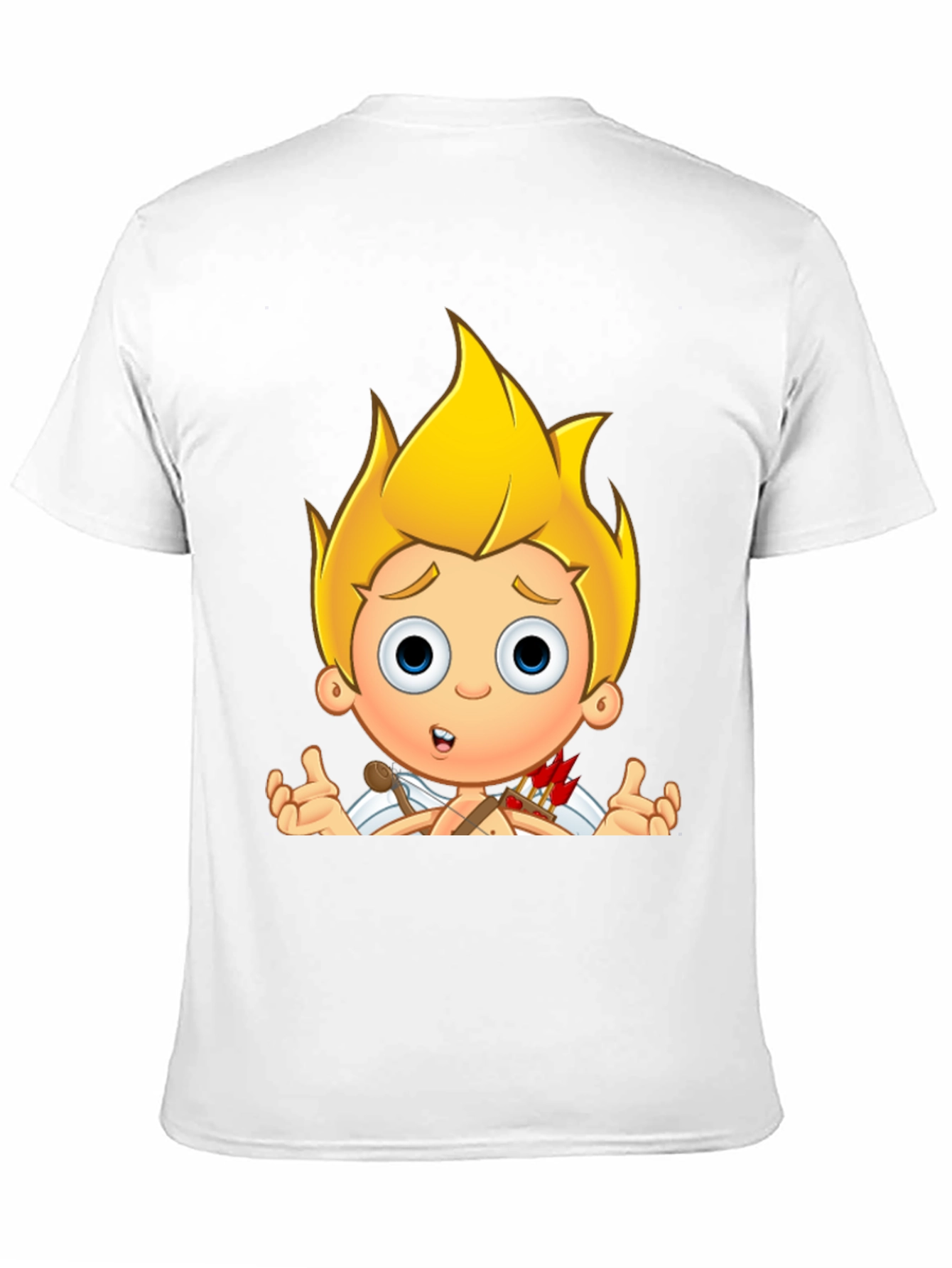 Cupid Cartoon Graphic Print Black T-Shirt