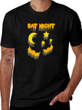 Bat Night Graphic T-Shirt Halloween Shirt